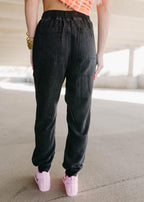 jacey drawstring black joggers