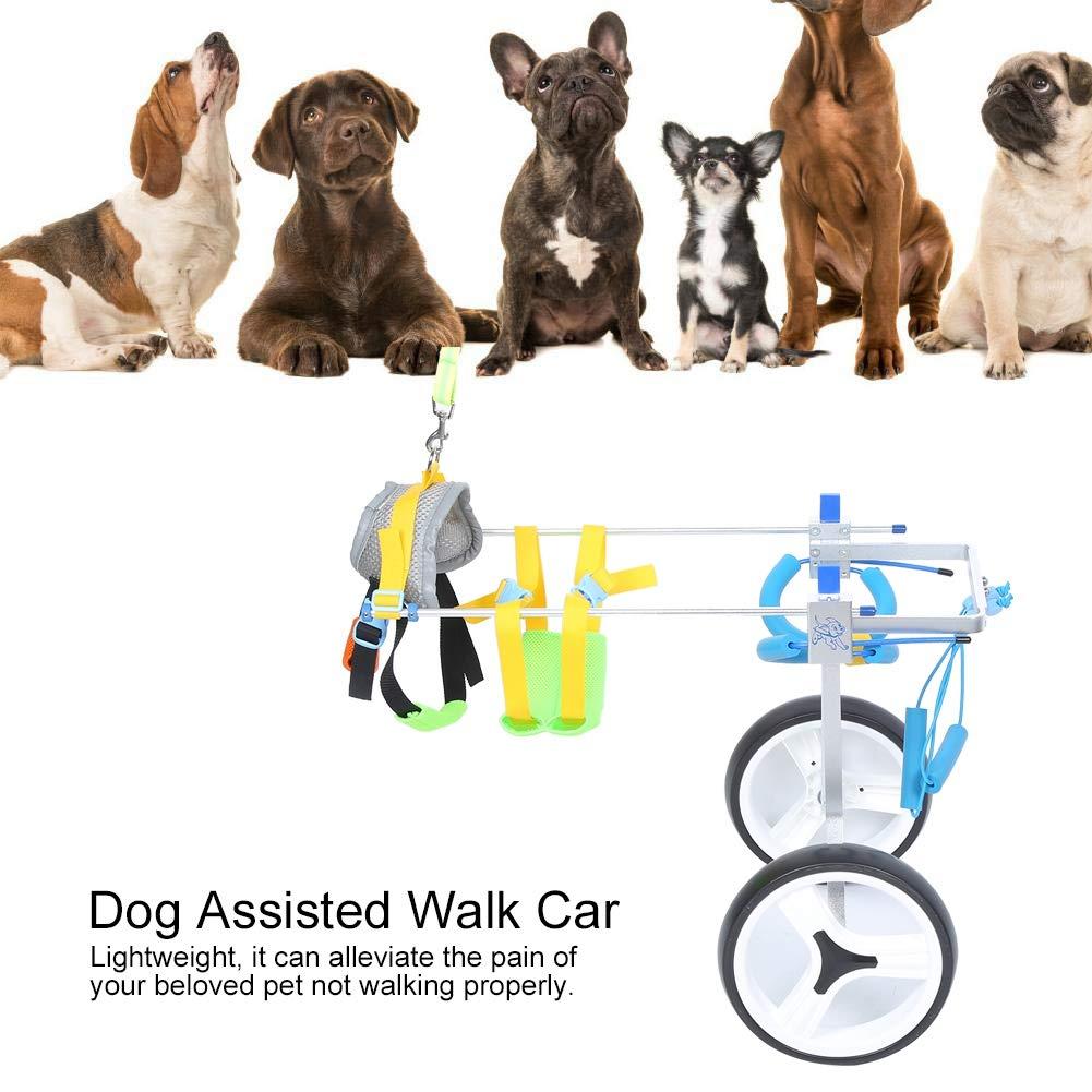 Zouminy Pet Wheelchair, 2 Wheels Pet Wheelchair Disabled Dog Assisted Walk Car Hind Leg Rehabilitation Auxiliary Car for Dogs Cats
