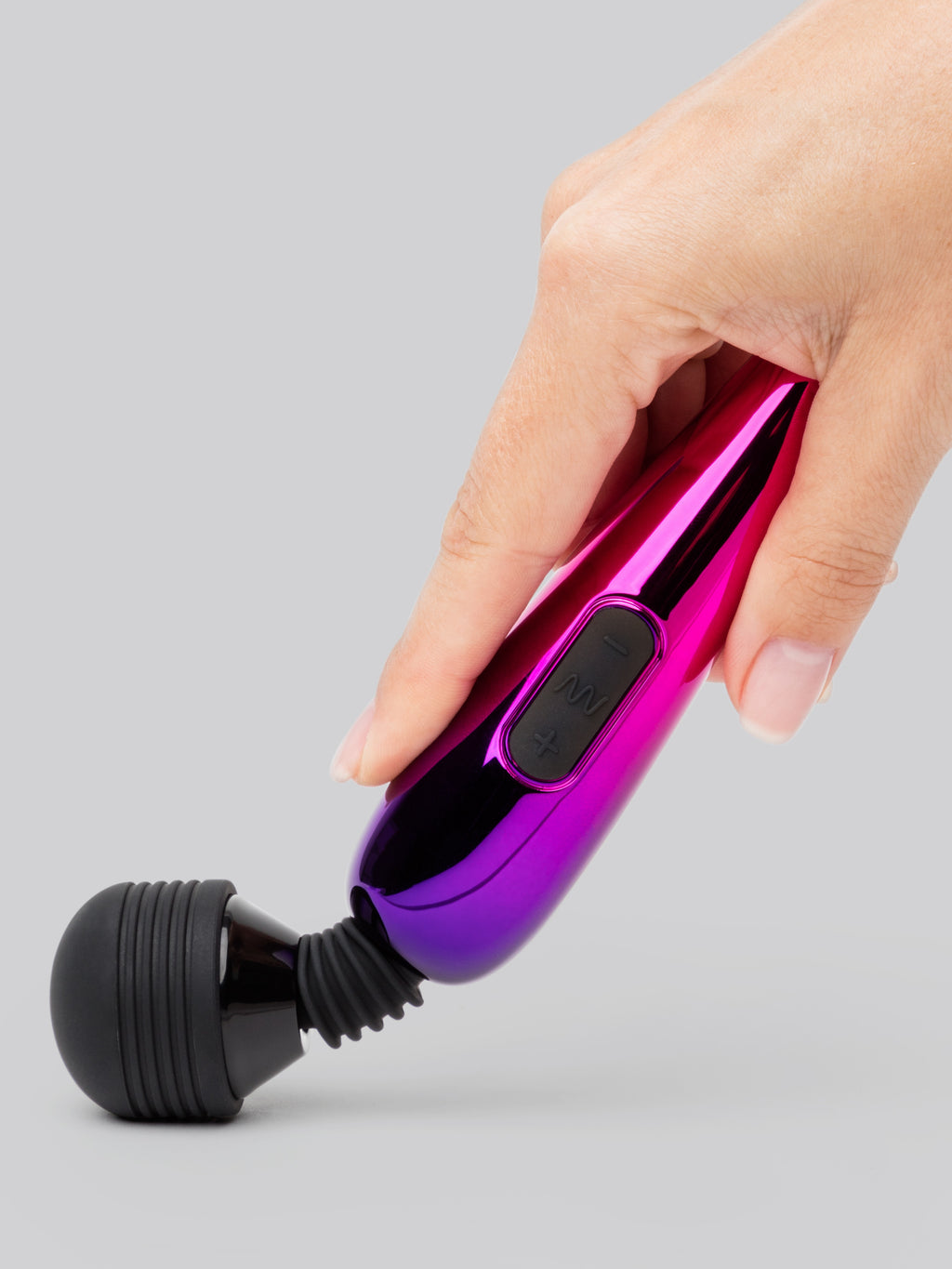 Lovehoney Deluxe Rechargeable Mini Metallic Massage Wand Vibrator, Pink | Pink