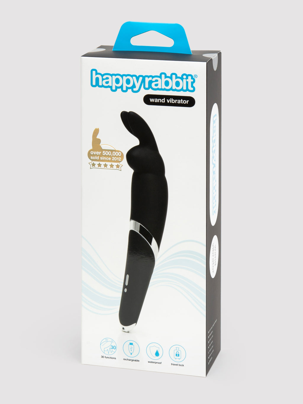 Happy Rabbit Rechargeable Wand Vibrator, Black