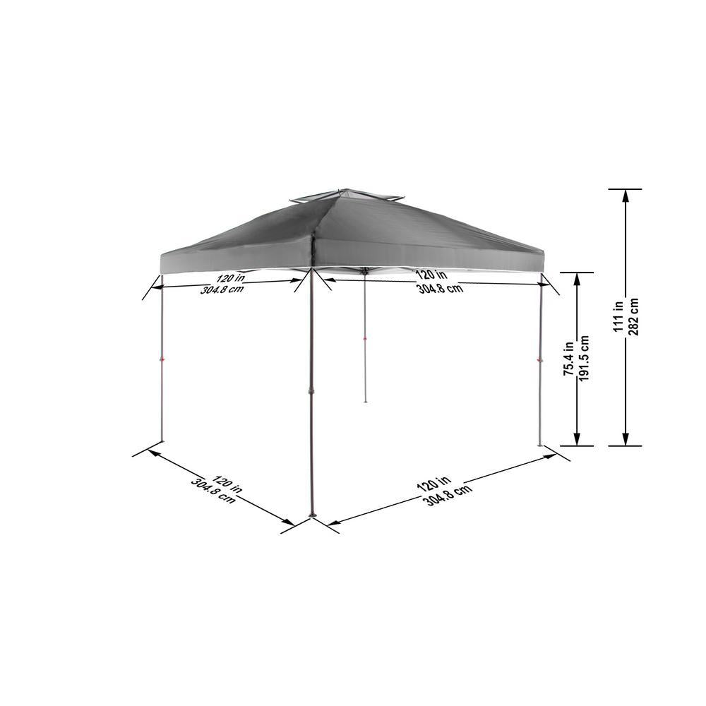 10 ft. x 10 ft. Grey Instant Canopy Pop Up Tent
