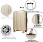 FOCHIER 3 PCS Hard shell Luggage Sets Clearance, PC+ABS Hardside Lightweight Fashion Suitcase with Spinner Wheels &amp; TSA Lock 20in24in28in
