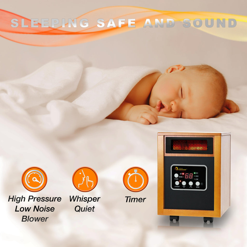 Dr. Infrared Heater DR-968 Electric Portable Infrared Space Heater, 1500-Watt, Cherry