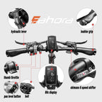 Eahora X5 Plus 750W Fat Tire Folding Electric Bicycle 48V Electric Bikes for Adults Hydraulic Brakes, Full Suspension, Removable Lithium Battery, E-PAS RecharSystem, 8-Speed Gears
