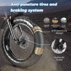 Eahora X5 Plus 750W Fat Tire Folding Electric Bicycle 48V Electric Bikes for Adults Hydraulic Brakes, Full Suspension, Removable Lithium Battery, E-PAS RecharSystem, 8-Speed Gears