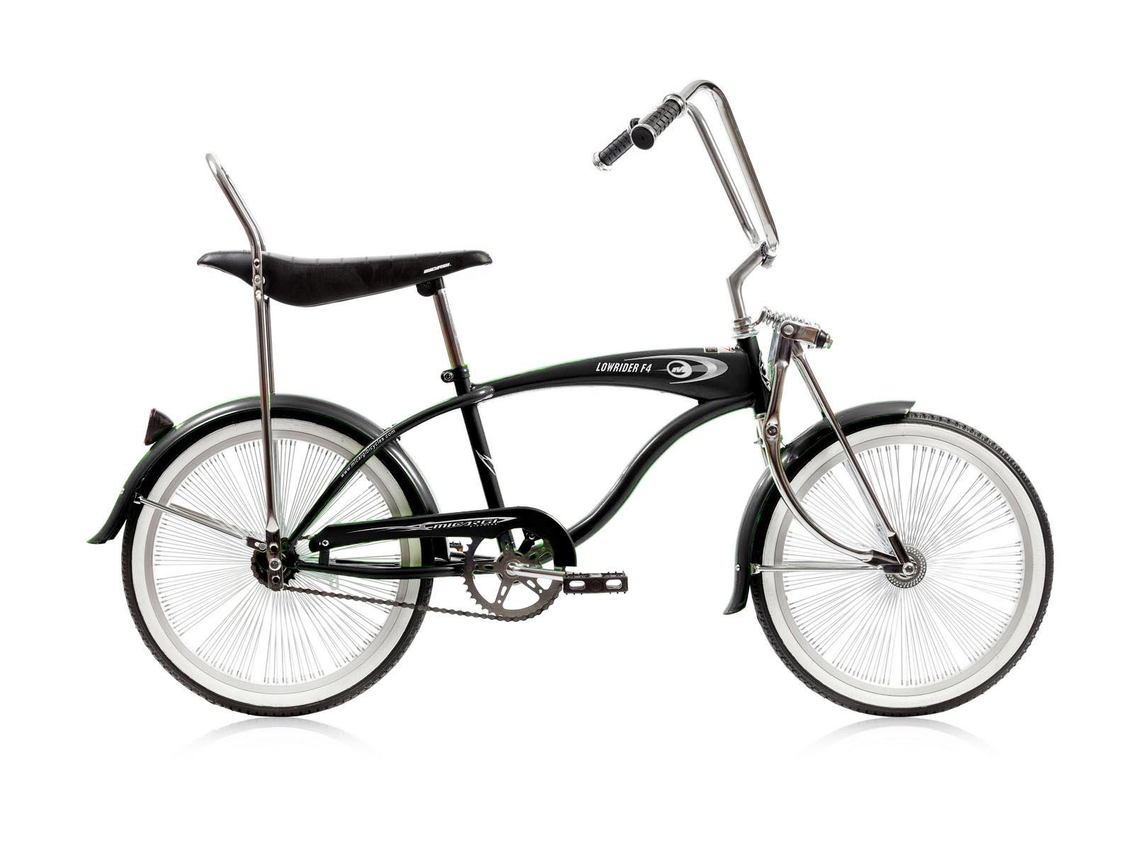 Micargi LOWRIDER F4 20" Lowrider Hi-Ten Steel Coaster Brake Single Speed One Piece Crank Alloy Rims 140H Color: Black