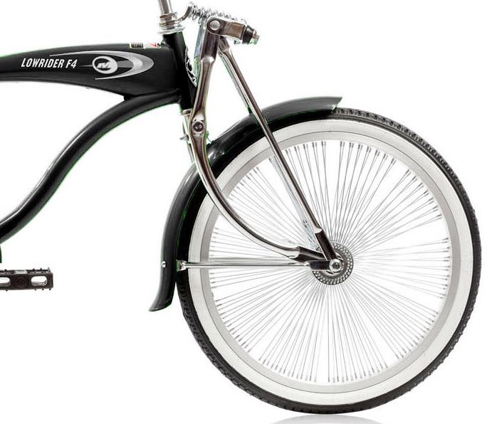 Micargi LOWRIDER F4 20" Lowrider Hi-Ten Steel Coaster Brake Single Speed One Piece Crank Alloy Rims 140H Color: Black