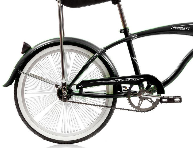 Micargi LOWRIDER F4 20" Lowrider Hi-Ten Steel Coaster Brake Single Speed One Piece Crank Alloy Rims 140H Color: Black