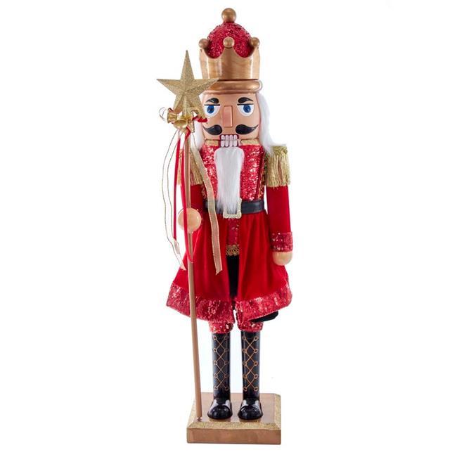 Kurt Adler D3904 32 in. Plastic King Nutcracker, Red &amp; Gold