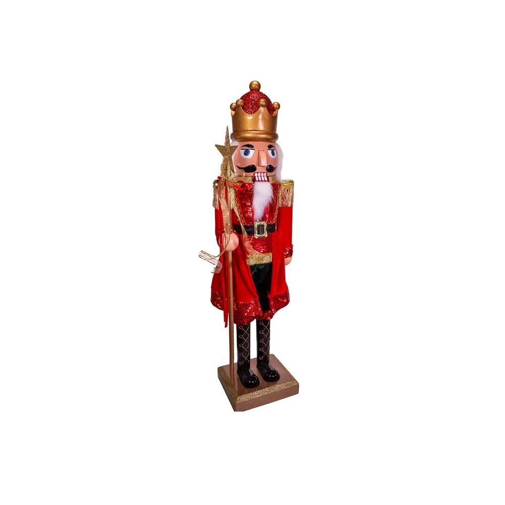 Kurt Adler D3904 32 in. Plastic King Nutcracker, Red &amp; Gold