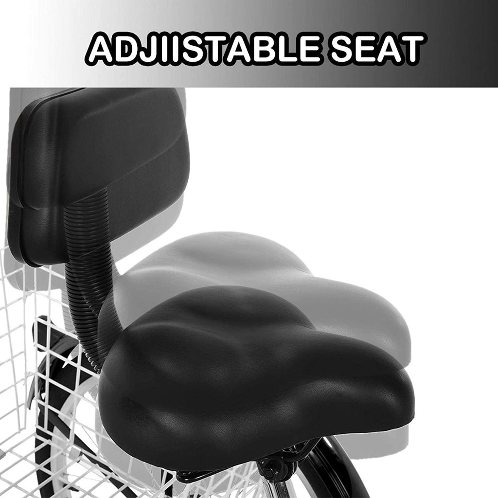 Goddess Accent Adult Tricycle 1/7 Speed 3-Wheel with Shopping Basket for Seniors, Women, Men,Road Tricycle Multiple Speeds, 24-Inch Wheels, W/Installation Tools