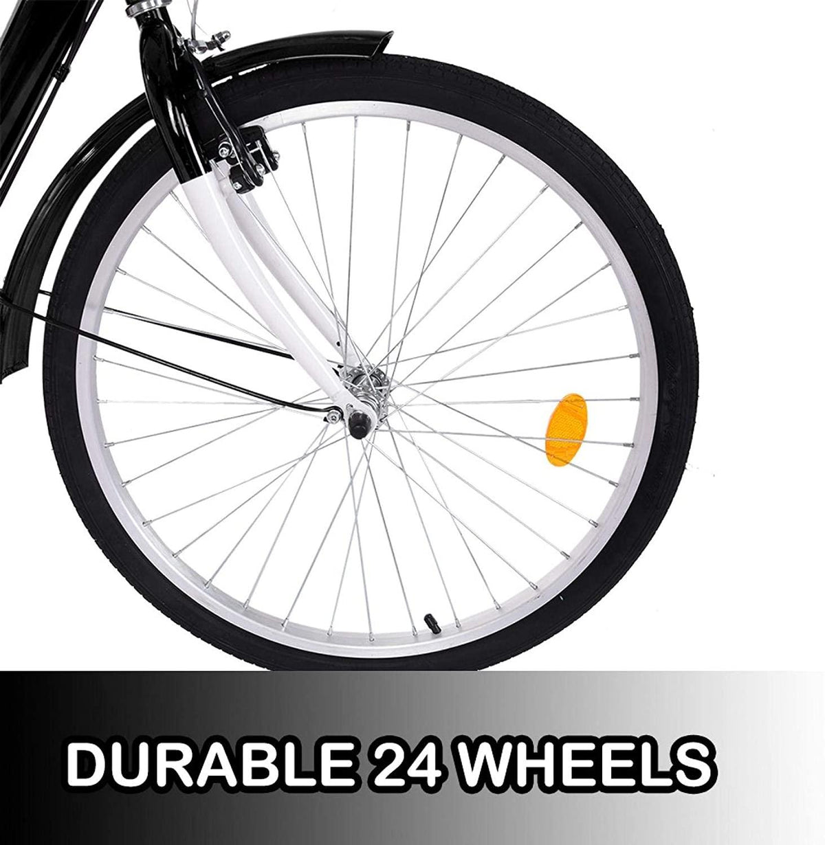 Goddess Accent Adult Tricycle 1/7 Speed 3-Wheel with Shopping Basket for Seniors, Women, Men,Road Tricycle Multiple Speeds, 24-Inch Wheels, W/Installation Tools