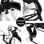 Goddess Accent Adult Tricycle 1/7 Speed 3-Wheel with Shopping Basket for Seniors, Women, Men,Road Tricycle Multiple Speeds, 24-Inch Wheels, W/Installation Tools
