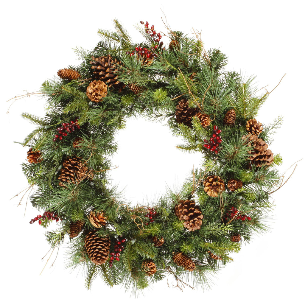 Vickerman 30" Cibola Mixed Berry Artificial Christmas Wreath Unlit - Faux Mixed Berry Christmas Wreath - Indoor Seasonal Home Decor