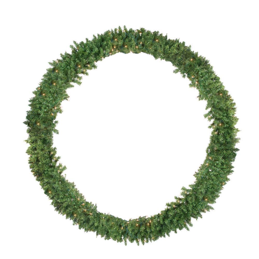 72 in. Pre-Lit Buffalo Fir Commercial Artificial Christmas Wreath with Clear Lights