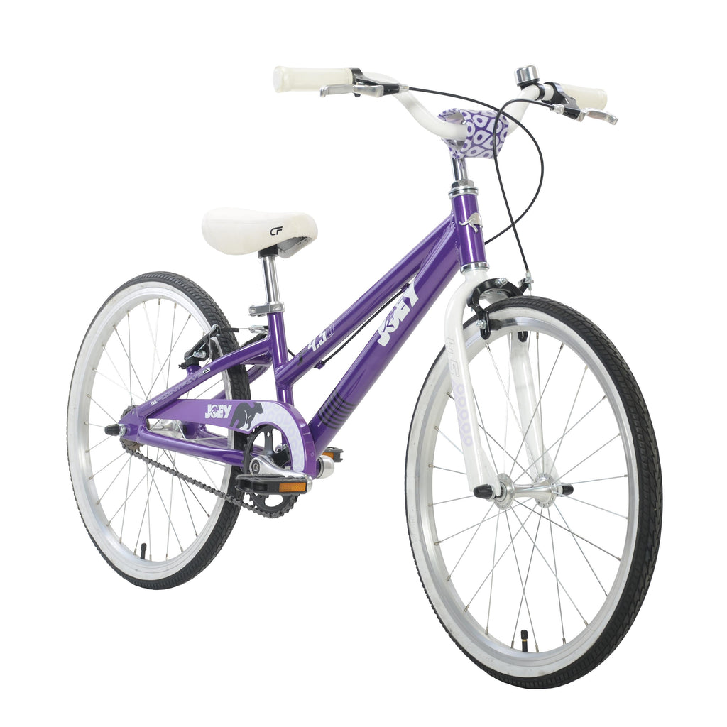 Joey 4.5 Ergonomic Kids Bicycle, For Boys or Girls, A5 and up, Height 43-54 inches, in Purple