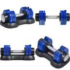Wuudi Adjustable Dumbbell 5-25 Lbs. Weight Options Non-Slip Dumbbell with Handle and Weight Plate for Body Workout Home Gym, Single