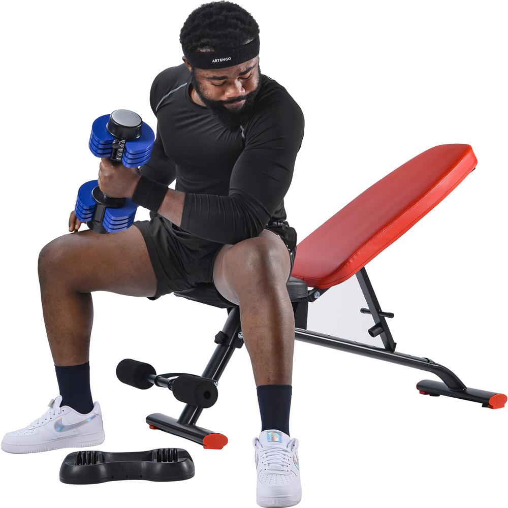 Wuudi Adjustable Dumbbell 5-25 Lbs. Weight Options Non-Slip Dumbbell with Handle and Weight Plate for Body Workout Home Gym, Single