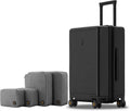 Elegance Carry On Suitcase, 20” Hardside Luggage with TSA Lock, Spinner Wheels-Black, 20-Inch