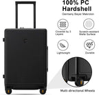 Elegance Carry On Suitcase, 20” Hardside Luggage with TSA Lock, Spinner Wheels-Black, 20-Inch