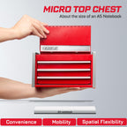 3-Drawer Rolling Red Tool Box, Heavy Duty Micro Roll Cab Steel Stackable Tool Chest with Lockable Drawers, LarCapacity Tool Cabinet for Garage, Workshop, Truck