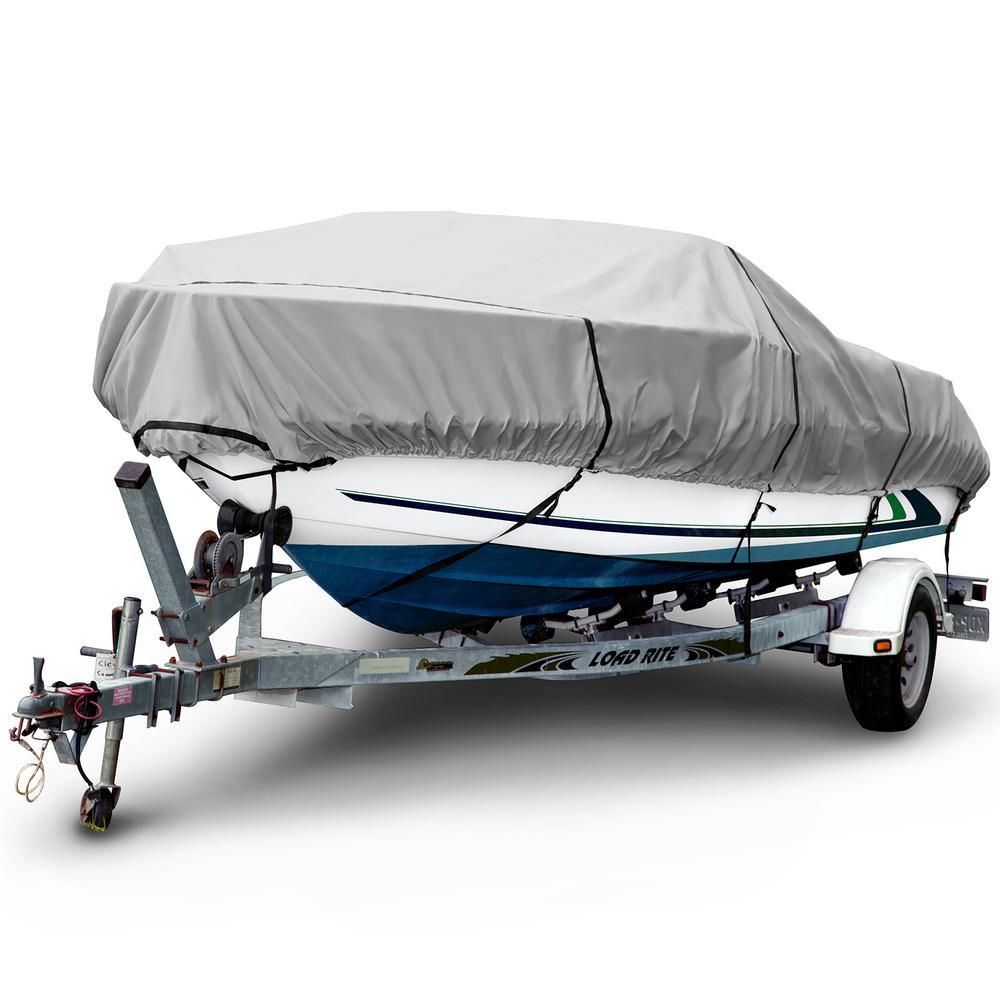 Sportsman 600 Denier 17 ft. to 19 ft. (Beam Width to 102 in.) Gray V-Hull Fishing Boat Cover BT-5