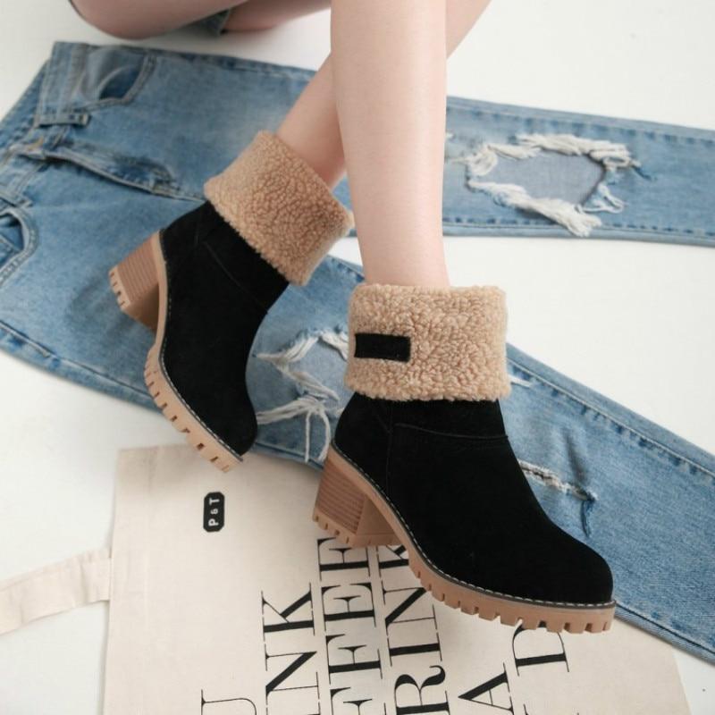 Ladies Thick Fluffy Warm Snow Boots
