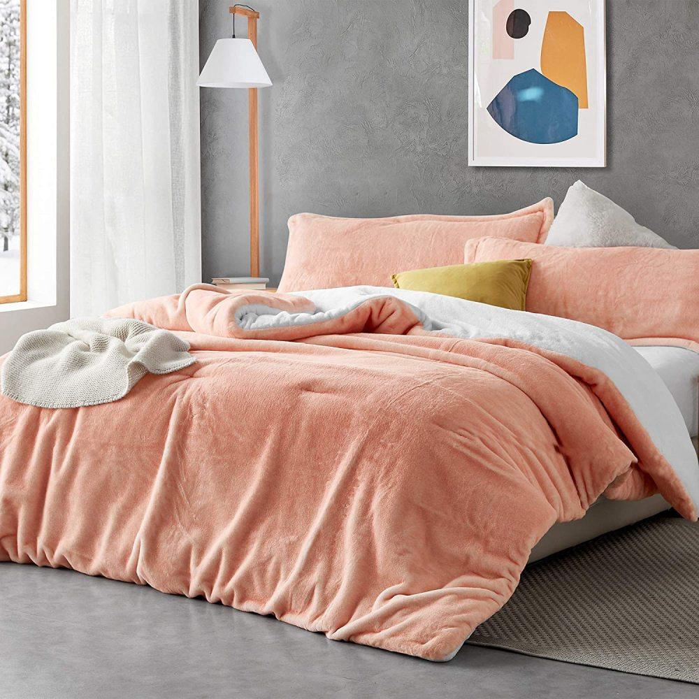 Byourbed Fuzzy Peach - Coma Inducer? Twin XL Comforter - Peachy Pink