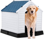 Giantex Plastic Dog House Waterproof Ventilate Pet Kennel with Air Vents and Elevated Floor for Indoor Outdoor Use Pet Dog House