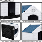 Giantex Plastic Dog House Waterproof Ventilate Pet Kennel with Air Vents and Elevated Floor for Indoor Outdoor Use Pet Dog House