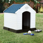 Giantex Plastic Dog House Waterproof Ventilate Pet Kennel with Air Vents and Elevated Floor for Indoor Outdoor Use Pet Dog House
