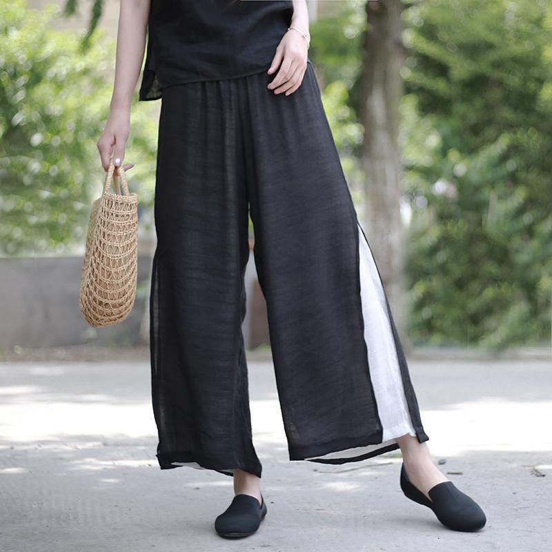 women's summer double-layer wide-leg loose casual pants
