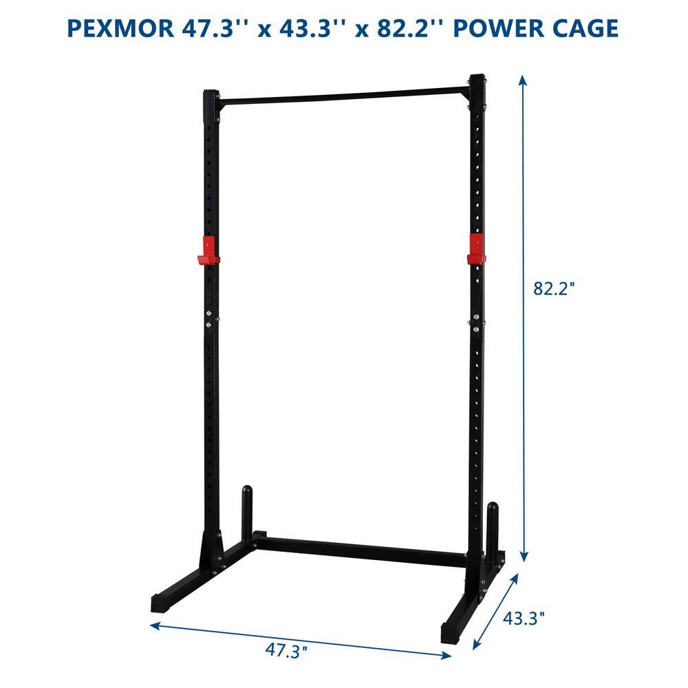 Autcarible High Pull-Up Horizontal Bar With Barbell Rack Fitness Rack Black