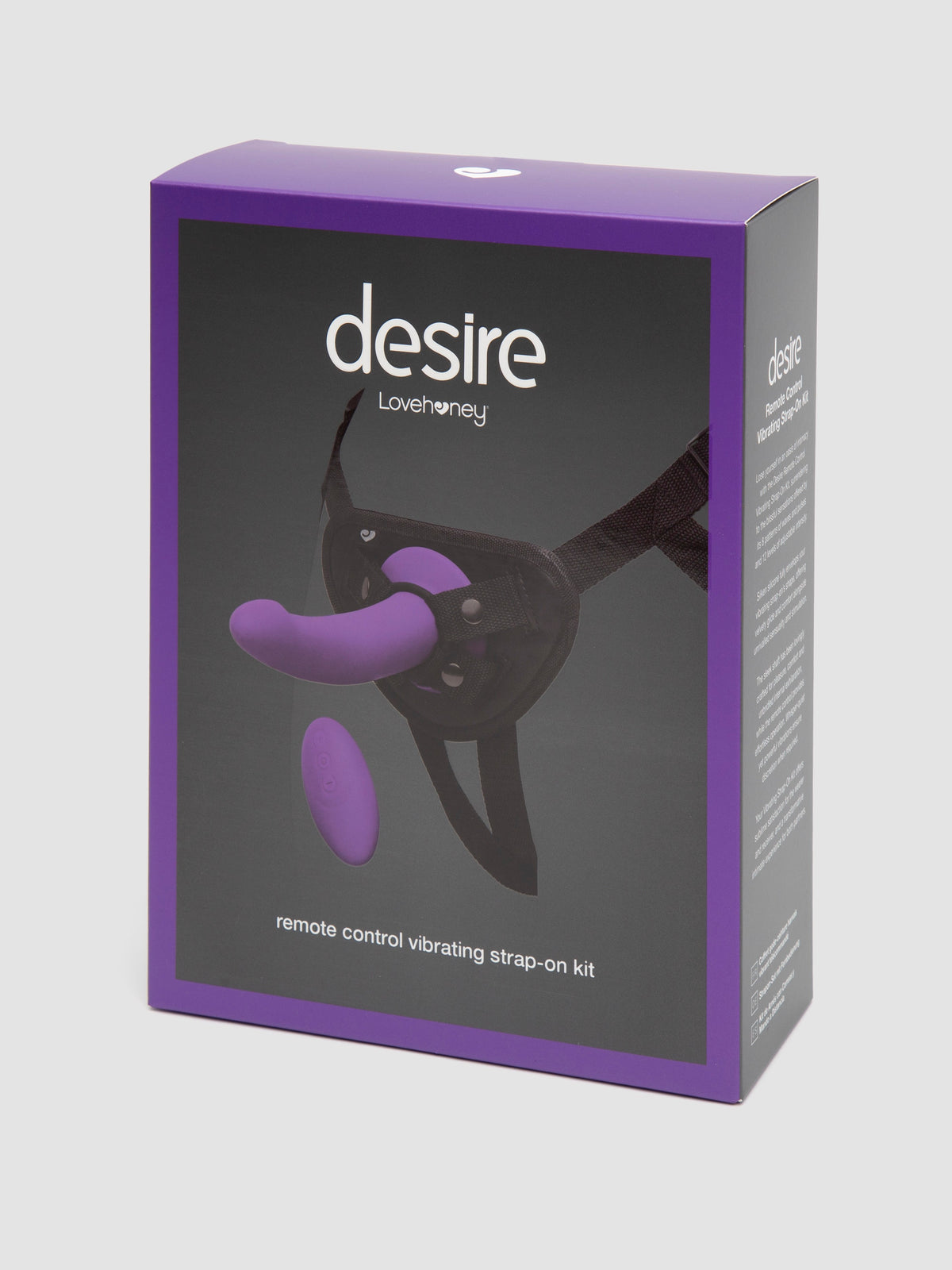 Desire Luxury Rechargeable Remote Control Vibrating Strap-On Kit, Purple