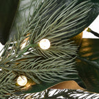24 in. Magnolia Mix Pine Artificial Christmas Wreath with 35 Battery Operated LED Lights