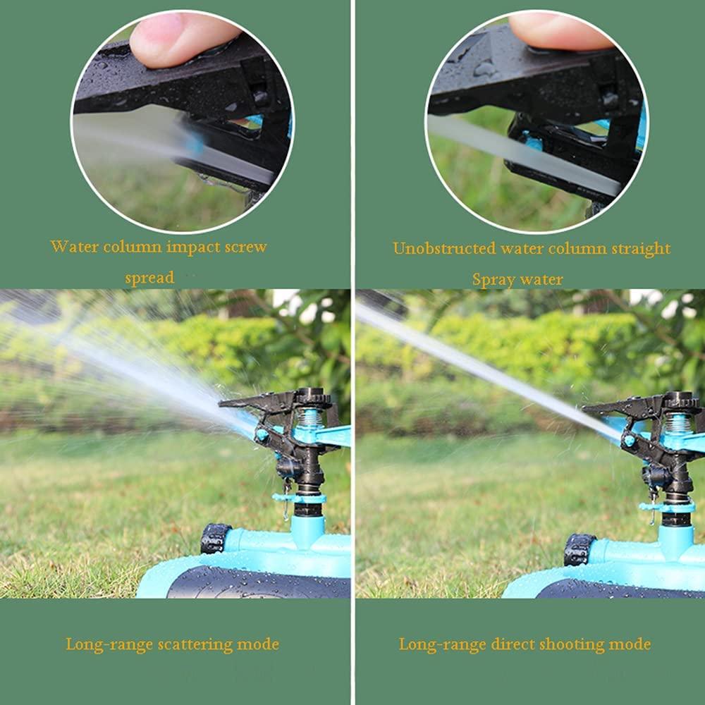 XIN XIN Garden Hose Sprinkler Automatic 360 ° Rotating Lawn Waterer Lawn Sprinkler Watering Sprayer Adjustable Range/Splash/Angle/Position (Blue)