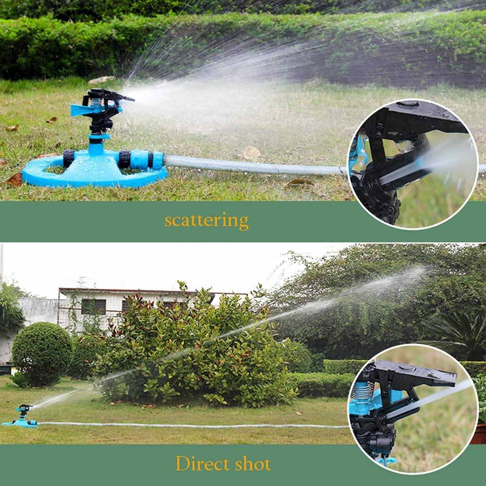 XIN XIN Garden Hose Sprinkler Automatic 360 ° Rotating Lawn Waterer Lawn Sprinkler Watering Sprayer Adjustable Range/Splash/Angle/Position (Blue)
