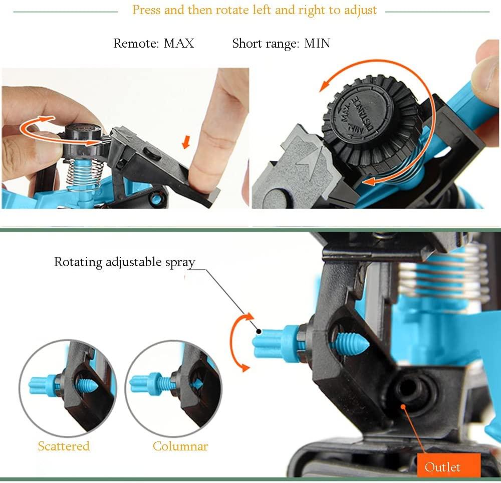 XIN XIN Garden Hose Sprinkler Automatic 360 ° Rotating Lawn Waterer Lawn Sprinkler Watering Sprayer Adjustable Range/Splash/Angle/Position (Blue)