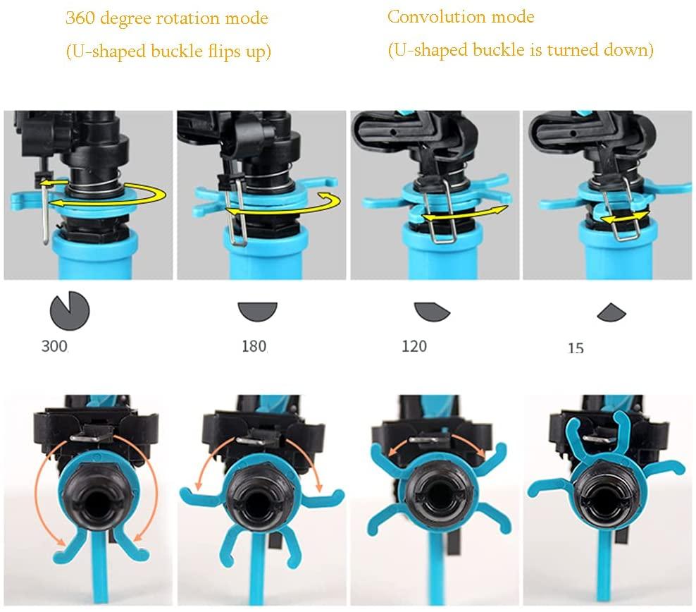 XIN XIN Garden Hose Sprinkler Automatic 360 ° Rotating Lawn Waterer Lawn Sprinkler Watering Sprayer Adjustable Range/Splash/Angle/Position (Blue)