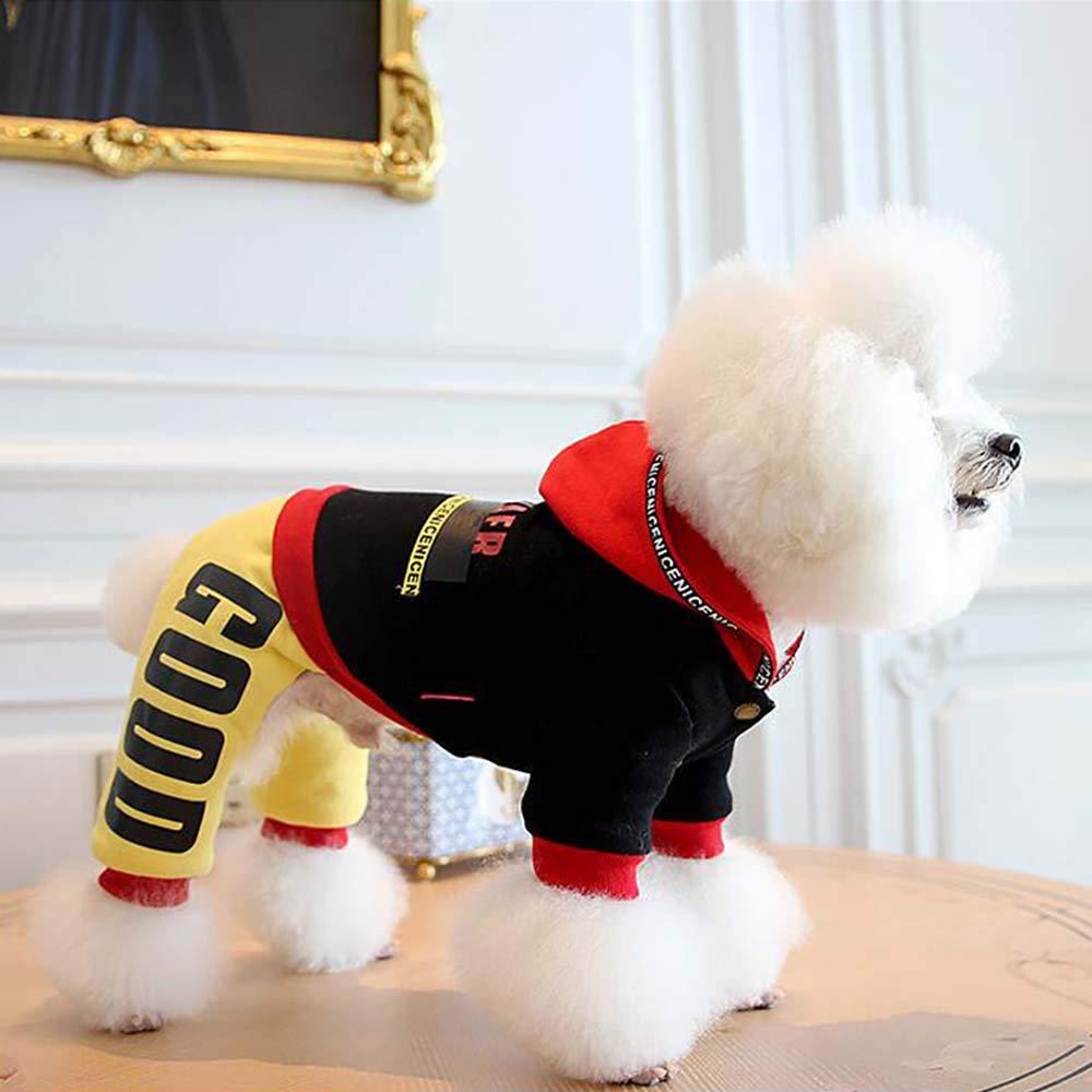 FXQIN Dog Four Leg Coat, Winter Puppy Jacket for Small Dogs Warm Coat Sweater Four Legs Pet Clothes for Dog Cat, Winter Thick Soft Cotton-Padded Doggie Vest, Black