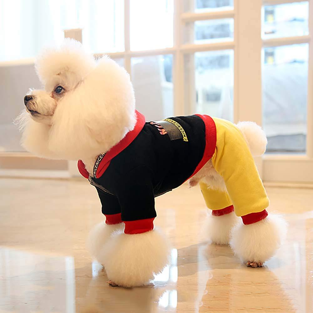 FXQIN Dog Four Leg Coat, Winter Puppy Jacket for Small Dogs Warm Coat Sweater Four Legs Pet Clothes for Dog Cat, Winter Thick Soft Cotton-Padded Doggie Vest, Black