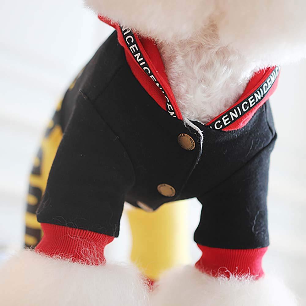 FXQIN Dog Four Leg Coat, Winter Puppy Jacket for Small Dogs Warm Coat Sweater Four Legs Pet Clothes for Dog Cat, Winter Thick Soft Cotton-Padded Doggie Vest, Black
