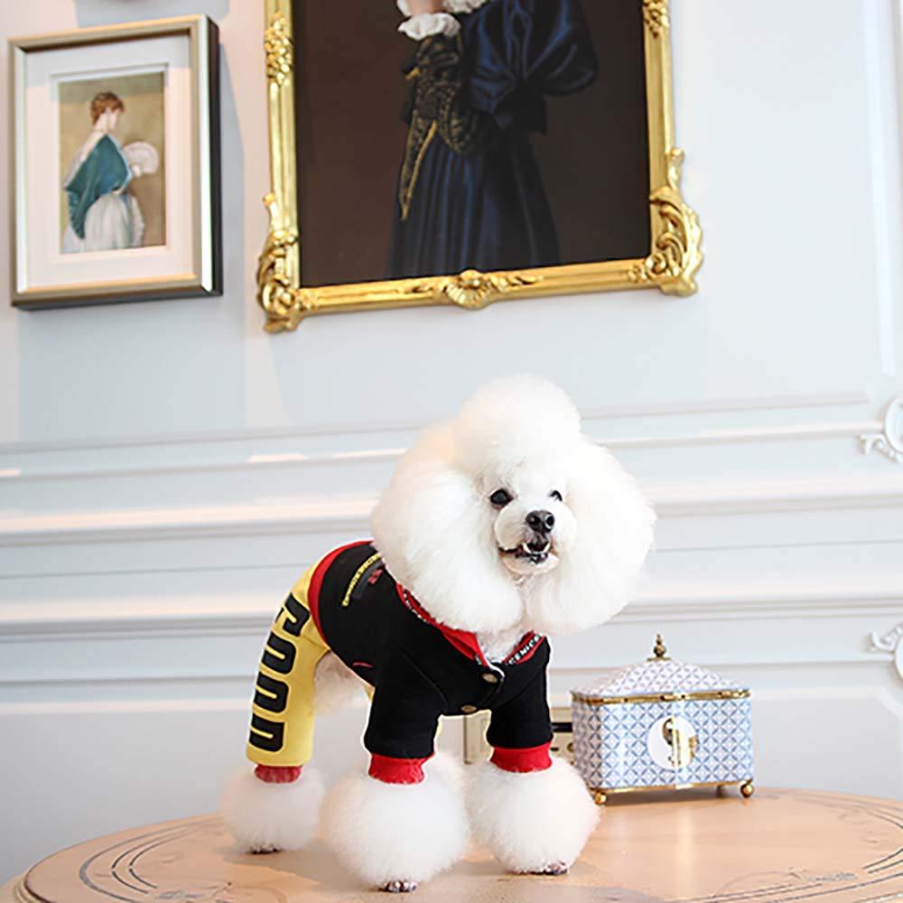 FXQIN Dog Four Leg Coat, Winter Puppy Jacket for Small Dogs Warm Coat Sweater Four Legs Pet Clothes for Dog Cat, Winter Thick Soft Cotton-Padded Doggie Vest, Black