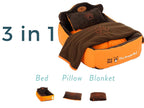 PLS Birdsong Doggy Bed with Blanket, Bolster Dog Bed, Completely Washable