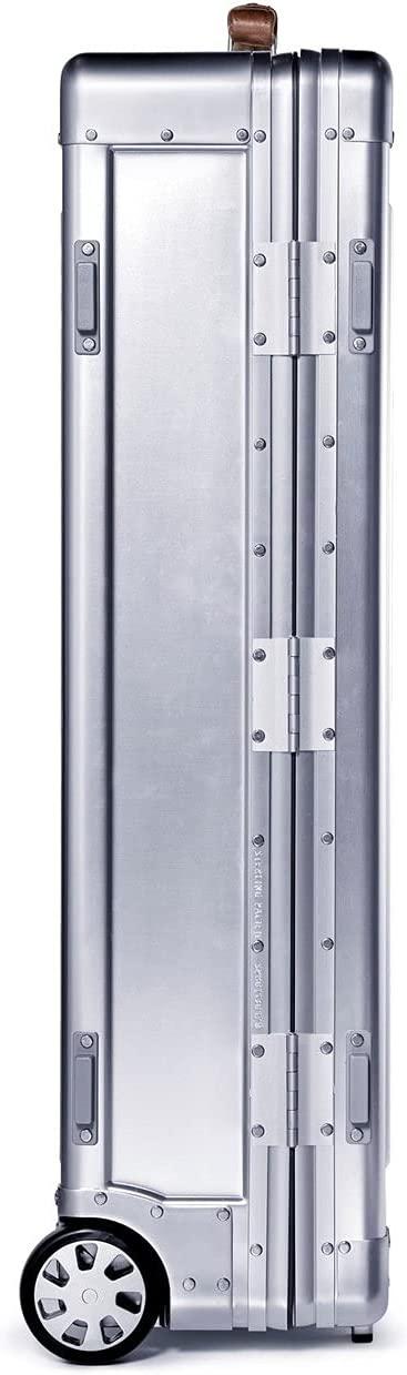 80L Check In Travel Case – Full Aluminum Luggage, Italian Leather Handles