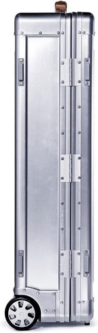 80L Check In Travel Case – Full Aluminum Luggage, Italian Leather Handles