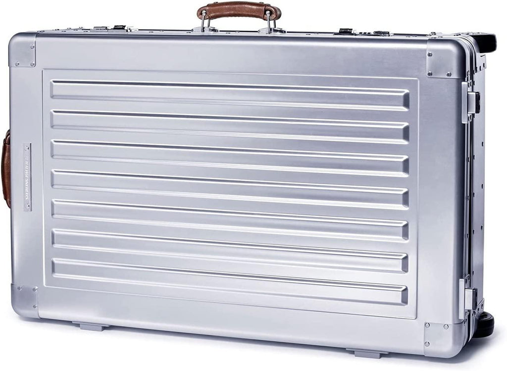 80L Check In Travel Case – Full Aluminum Luggage, Italian Leather Handles