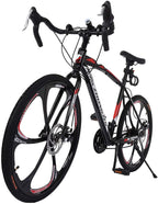 Shirt Luv USA in Stock Aluminum Road Bike, Carbon Fork Road Bike 21 Speed Disc Brakes, 700c, Red