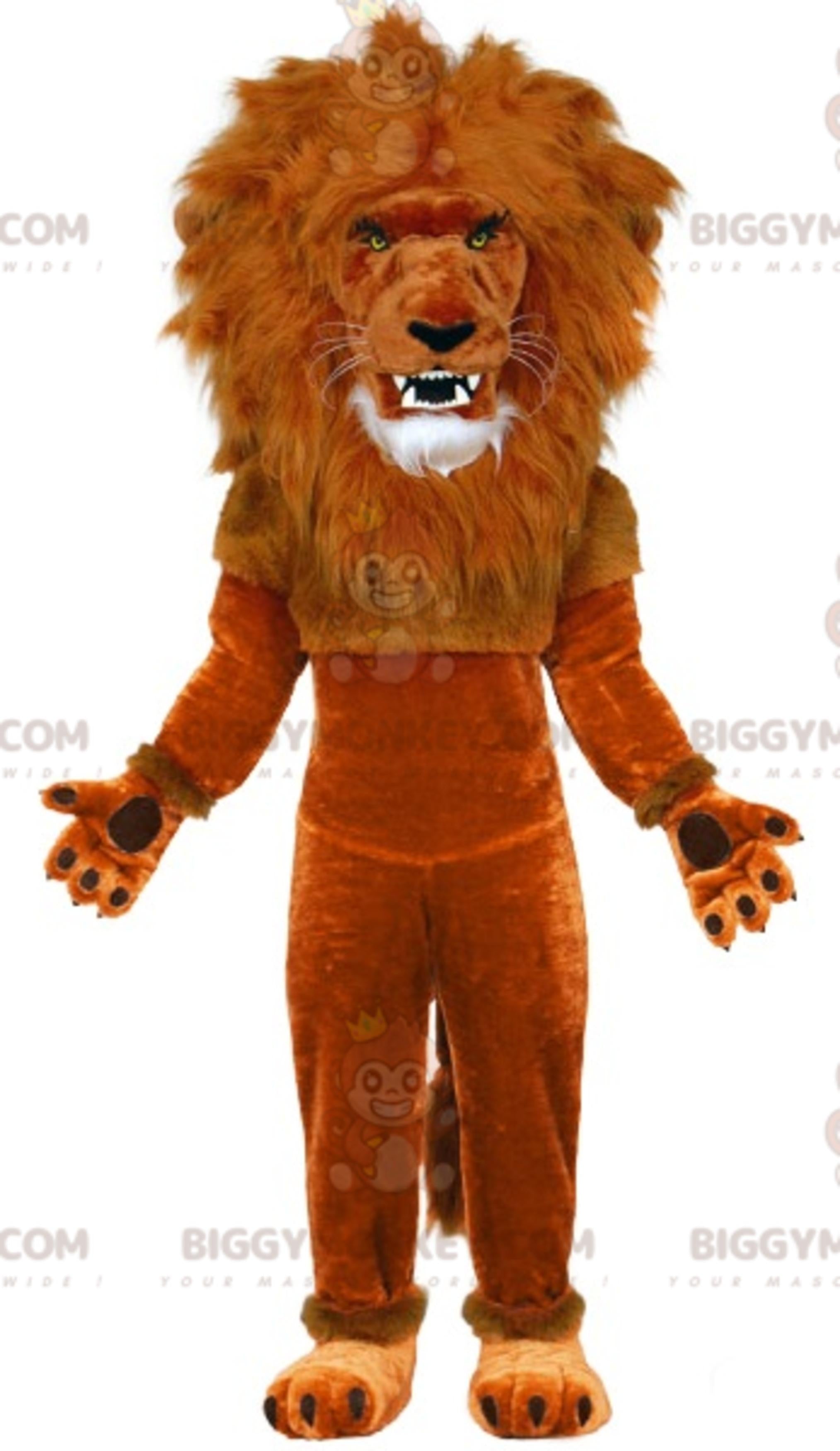 Big Mane Brown Lion BIGGYMONKEYMascot Costume