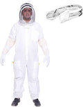 beeattire ventilated bee suit with easy access veil 3 layer mesh bee protection new light weight ultra breeze max protection for professional beginner beekeeper full beekeeping costume (xs)